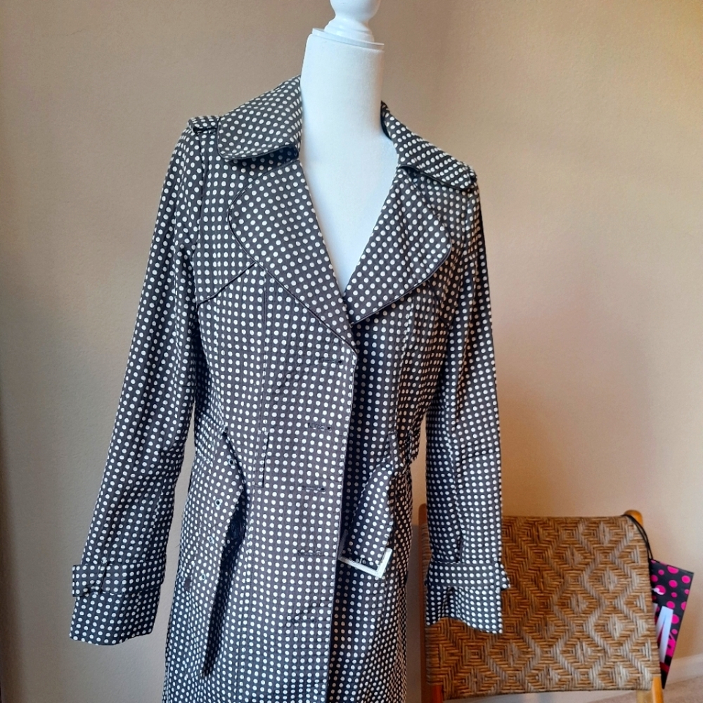 Vertigo Paris Dark Bronw and Off White Polka Dot Jacket Size L